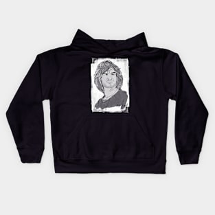 Watercolor - Patrick Swayze BW on Dark Kids Hoodie